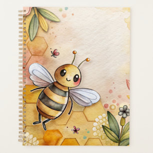 Glückliche Biene Honigwabe Hummel Planer