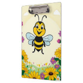Glückliche Biene in farbenfrohen Blume Klemmbrett (Links)