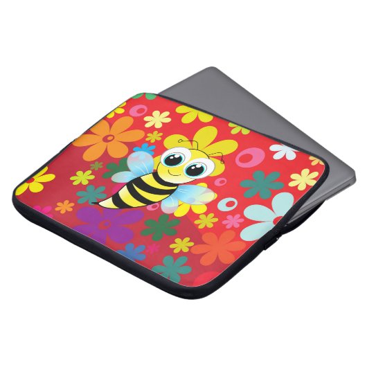 Glückliche Biene Laptopschutzhülle (Vorne Oben)