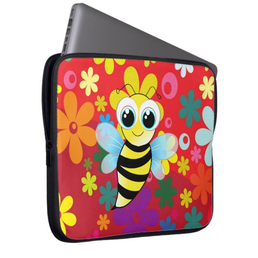 Glückliche Biene Laptopschutzhülle (Vorne Rechts)