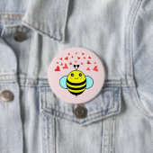 Glückliche Biene Liebesherz Button (Beispiel)