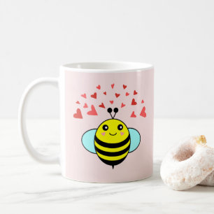 Glückliche Biene Liebesherz Kaffeetasse