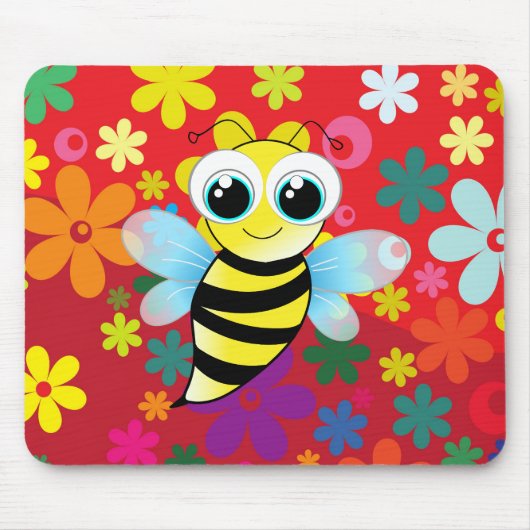 Glückliche Biene Mousepad (Vorne)