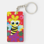 Glückliche Biene Schlüsselanhänger (Rückseite)