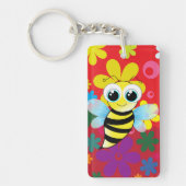 Glückliche Biene Schlüsselanhänger (Vorderseite)