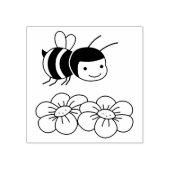 Glückliche Biene und Blume Gummistempel (Prägung)