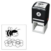 Glückliche Biene und Blume Permastempel (Beispiel)