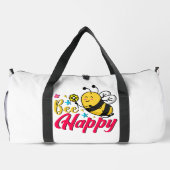 Glückliche Bienen-Blumen-Cartoon Duffle Bag (Rückseite)
