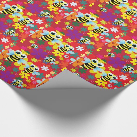 Glückliche Bienen Geschenkpapier (Ecke)
