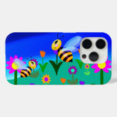 Glückliche Bienen in einem Feld der Blume Case-Mate iPhone Hülle (Rückseite (Horizontal))