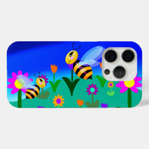 Glückliche Bienen in einem Feld der Blume Case-Mate iPhone Hülle