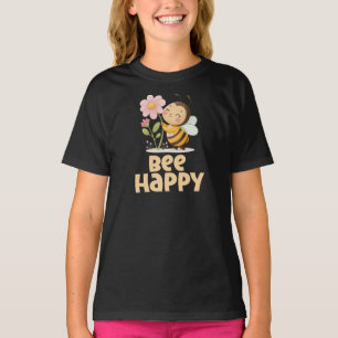 Glückliche Bienen Kinder, Süße Biene und Blume T-Shirt