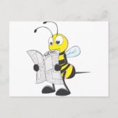 Glückliche Bienen-Lesezeitung Postkarte (Vorderseite)