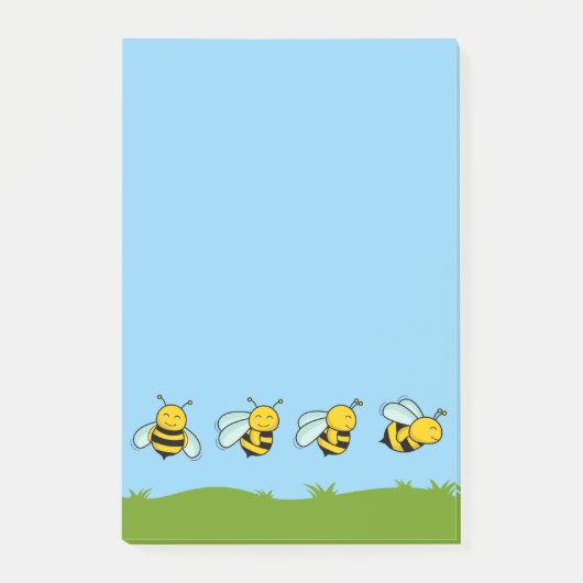 Glückliche Bienen nach dem Ausscheiden Post-it Klebezettel (Vorderseite)