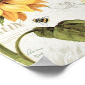 Glückliche Bienen und gelbe Sonnenblumen Drei Poster (Ecke)
