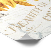 Glückliche Bienen und gelbe Sonnenblumen Poster (Ecke)