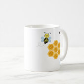 Glückliche Bienen und Honigwaben Kaffeetasse (VorderseiteRechts)