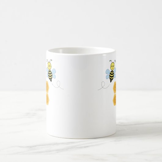 Glückliche Bienen und Honigwaben Kaffeetasse (Mittel)