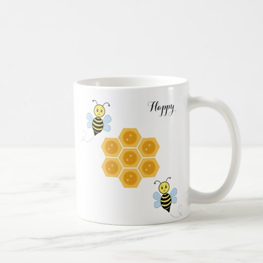 Glückliche Bienen und Honigwaben Kaffeetasse (Rechts)