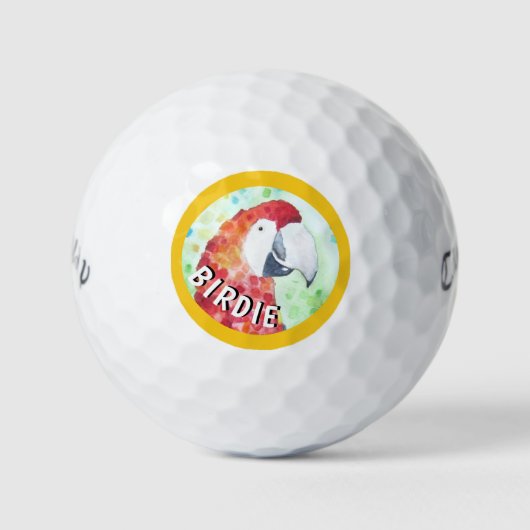 Glückliche BIRDIE Parrot Golfschläger Golfball (Vorderseite)