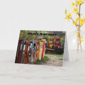 Glückliche Birthday-Gaspumpen, Race Car Spaß Karte (Gelbe Blume)