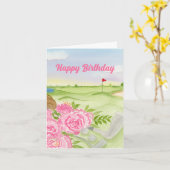 Glückliche Birthday Peonies auf Golfplatz Karte (Gelbe Blume)