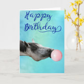 Glückliche Birthday Pferde blühende Blase Karte (Gelbe Blume)