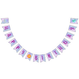 Glückliche Birthday Sonne und Planeten jagen Wimpelkette