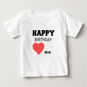 GLÜCKLICHE BIRTHTAGE-MAMA BABY T-SHIRT (Vorderseite)