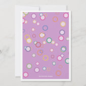 Glückliche Blasen! Farbige Altersnummer Geburtstag Einladung (Rückseite)