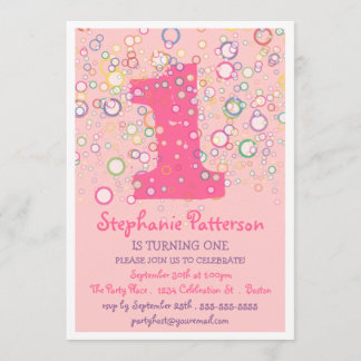 Glückliche Blasen! Farbige Geburtstagspartei Einladung