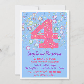 Glückliche Blasen! Farbige Geburtstagspartei Einladung