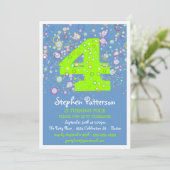 Glückliche Blasen! Farbige Geburtstagspartei Einladung (Stehend Vorderseite)