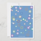 Glückliche Blasen! Farbige Geburtstagspartei Einladung (Rückseite)