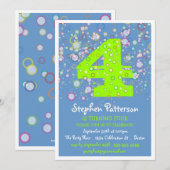 Glückliche Blasen! Farbige Geburtstagspartei Einladung (Vorne/Hinten)