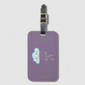 Glückliche blaue Regen-Wolke, die rosa Herzen Gepäckanhänger (Vorderseite Vertikal)