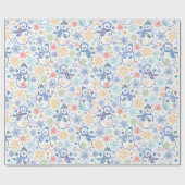 Glückliche blaue Schneemänner Geschenkpapier (Flach)