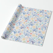 Glückliche blaue Schneemänner Geschenkpapier (Ungerollt)