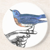 Glückliche Blaue Vogel Untersetzer (Vorne)