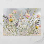 Glückliche Blooms Hochzeit Speichern Sie die Datum Folieneinladung (Rückseite)