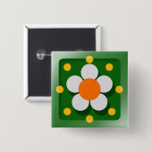 Glückliche Blume Button (Vorne & Hinten)