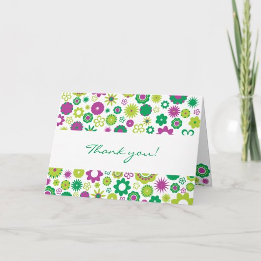 Glückliche Blume Dankeschön Karte (Vorderseite)