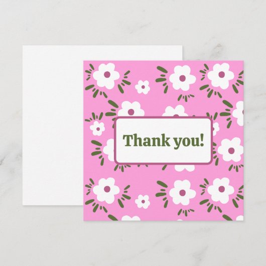 Glückliche Blume Dankeskarte (Vorne/Hinten)