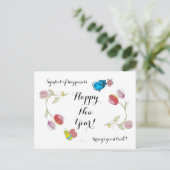 Glückliche Blume des neuen Jahres und Glückssymbol Postkarte (Stehend Vorderseite)