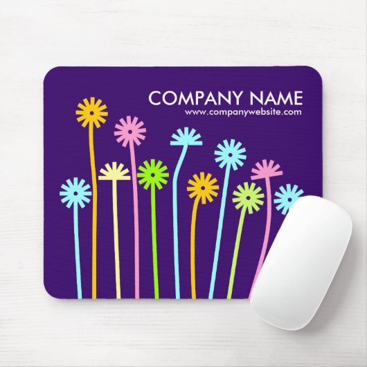 Glückliche Blume (dunkel Lila) Werbung Mousepad (Mit Mouse)