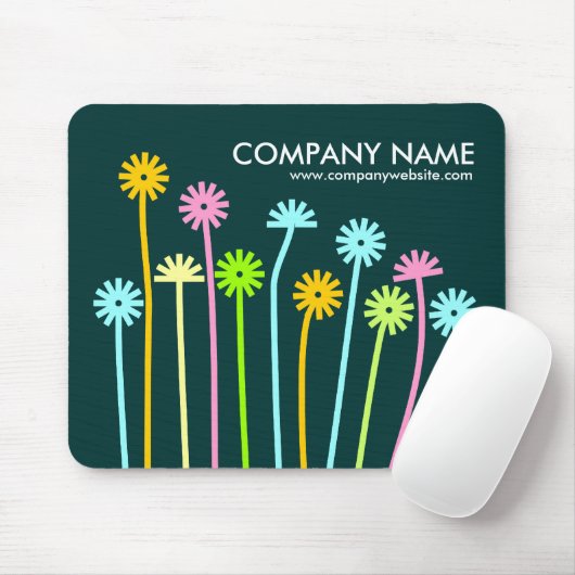 Glückliche Blume (dunkelgrün) Mousepad (Mit Mouse)