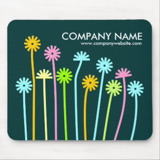 Glückliche Blume (dunkelgrün) Mousepad