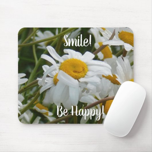 Glückliche Blume - Happy Face lächelt Daisy Mousepad (Mit Mouse)