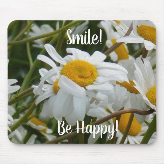 Glückliche Blume - Happy Face lächelt Daisy Mousepad (Vorne)