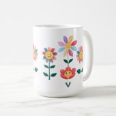 Glückliche Blume Kaffeetasse (VorderseiteRechts)